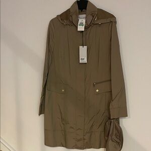 Cole Haan Women's Beige Hooded Trench Coat